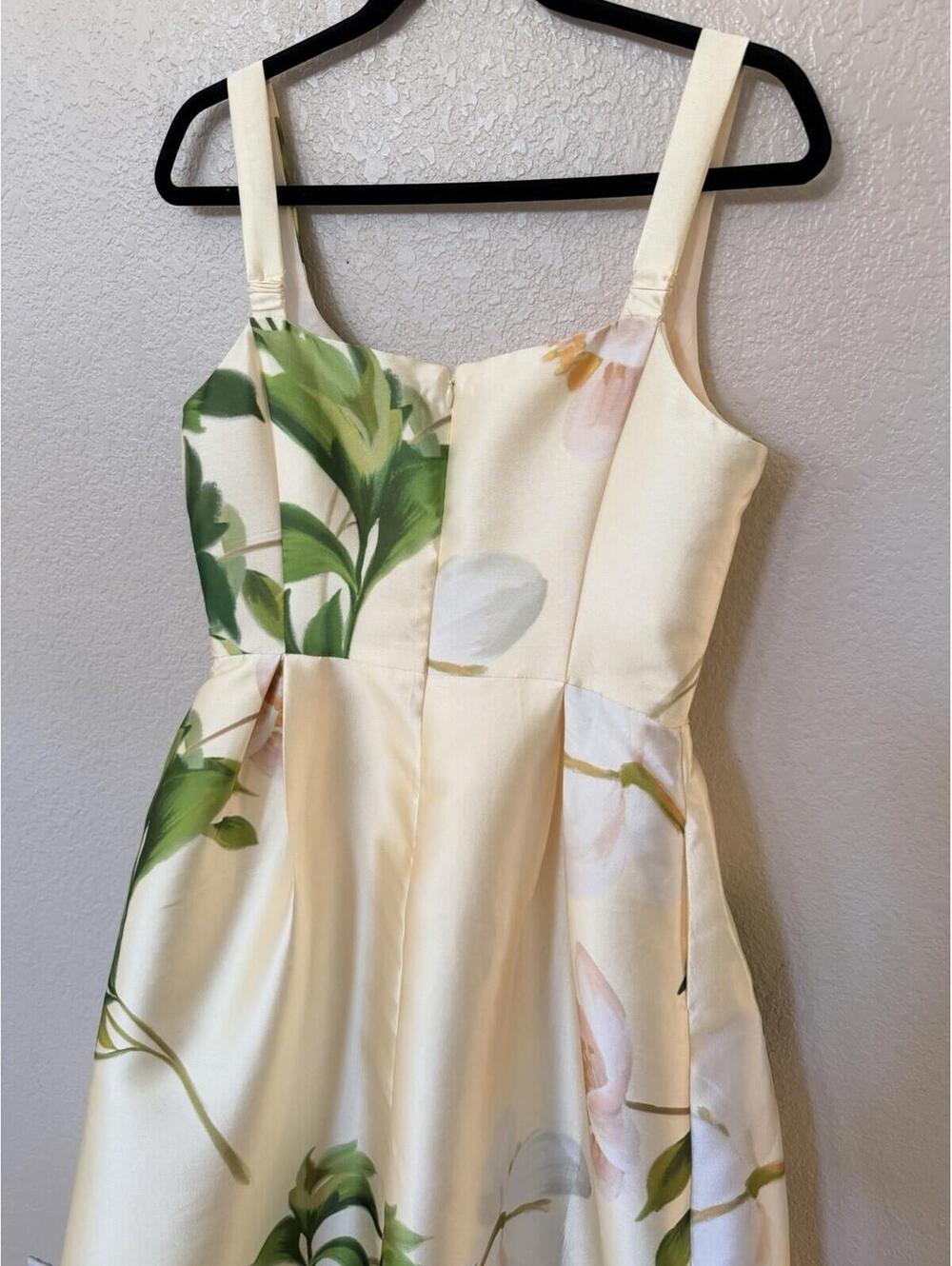 New Julia Jordan Floral Mikado Fit & Flare Gown In Yellow Multi Size 8 $248 - Picture 10 of 14